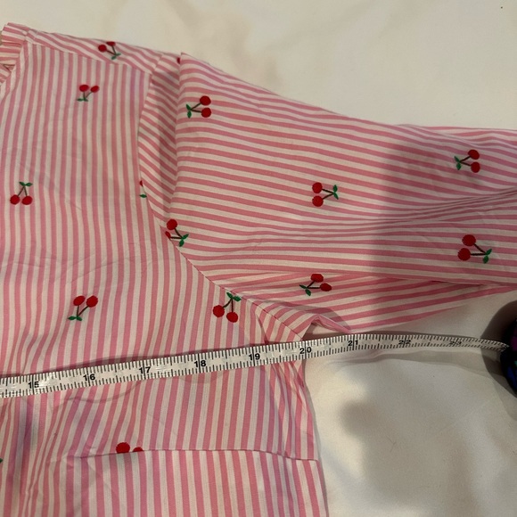 Talbots Cherry Jacquard Popover Women’s Shirt  Medium NWT embroidered cherries - Picture 10 of 11